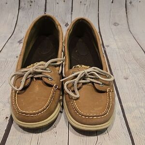 Women's Sperry Top Siders animal print shoes size 10
